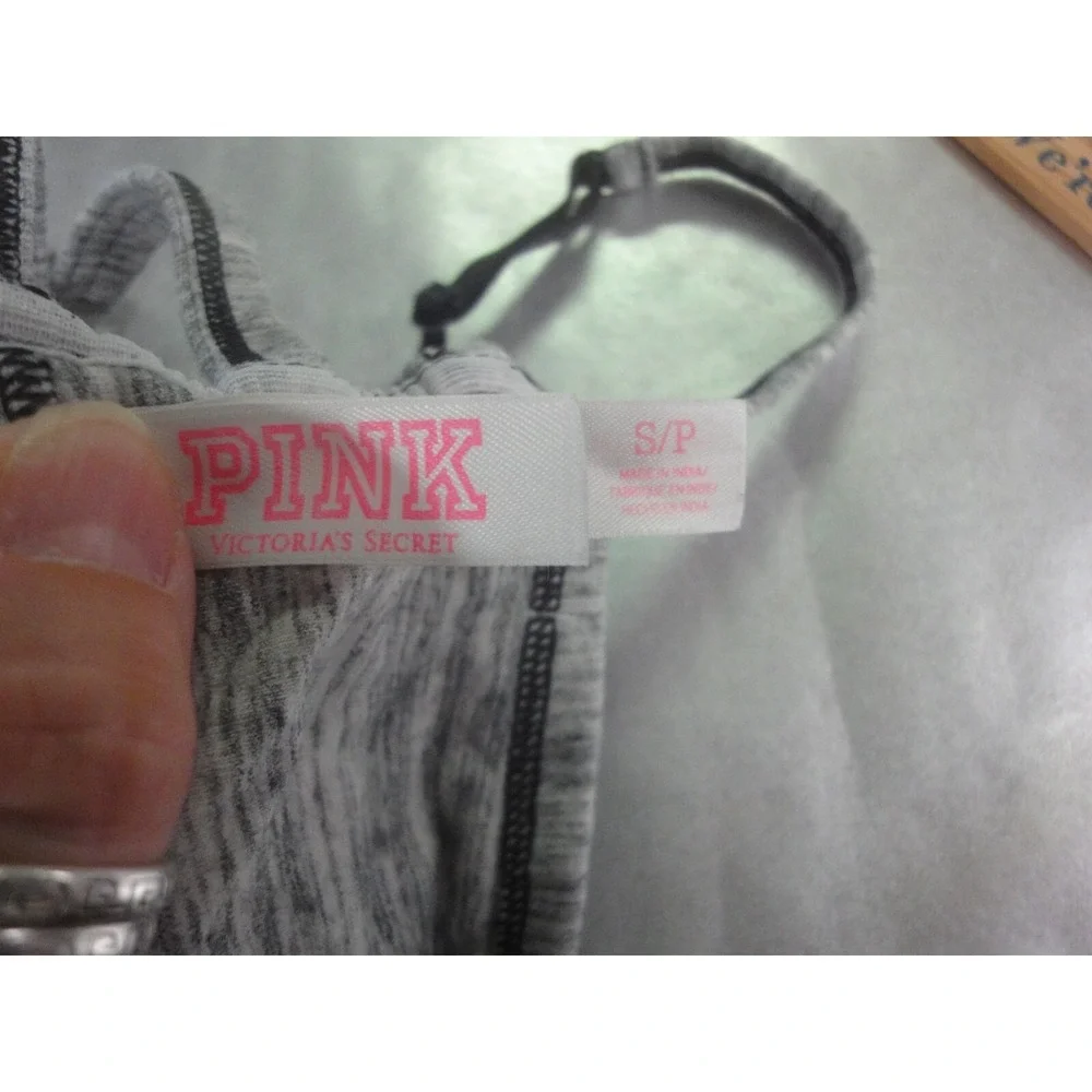PINK Victorias Secret small wireless bralette strappy‎ back gray T-back